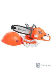 Игрушка-бензопила Husqvarna с перчатками и каской
