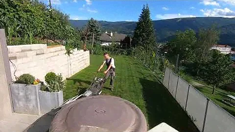 trim around and mow long strips used : husqvarna 520ilx and an old pike (hecht)