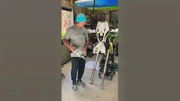 Australian motorcycle Adventure,Husky 701 ,stripped down ,fork and shock service.”shorts
